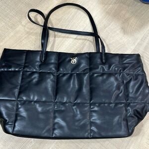Victoria secret faux leather puffer weekend bag like new